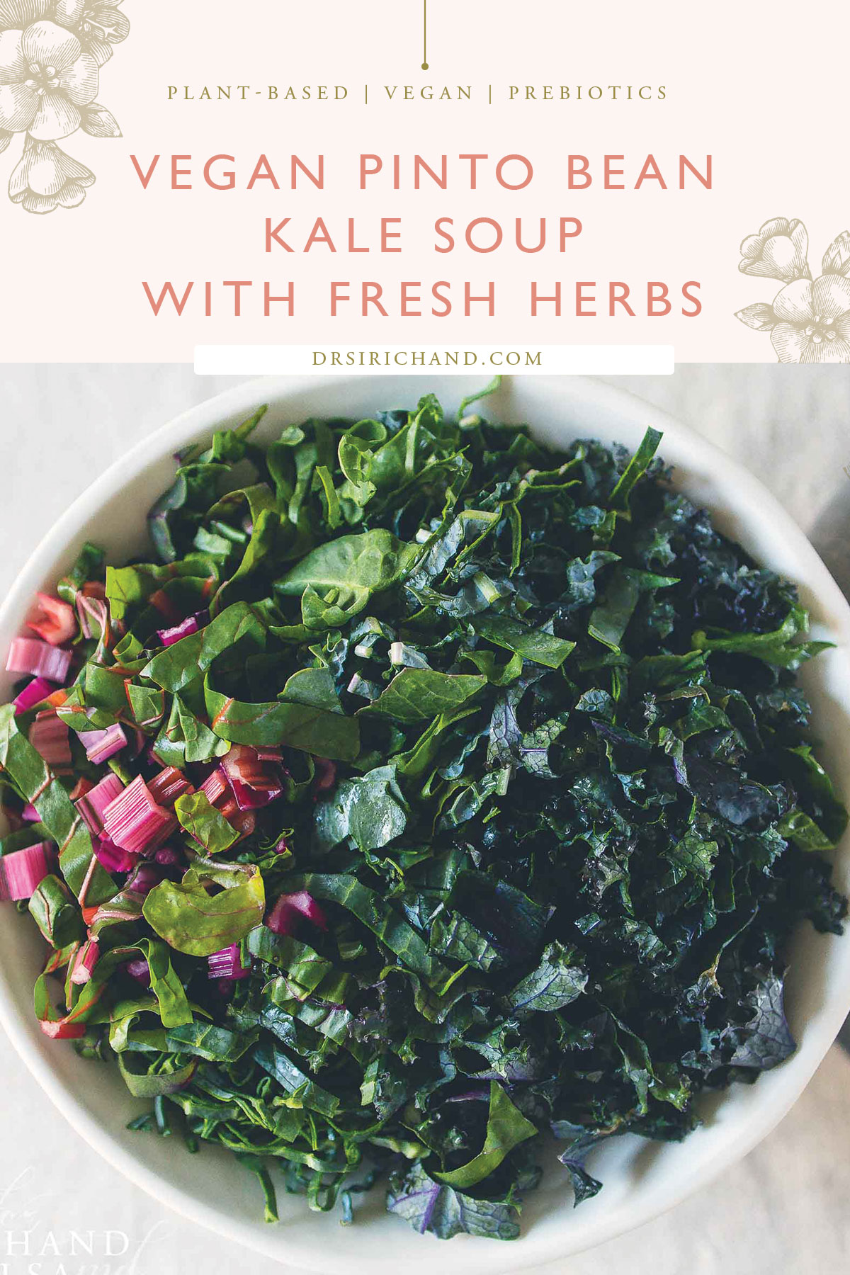 Vegan Pinto Bean Kale Soup with Fresh Herbs Cooking with Dr. Siri Chand