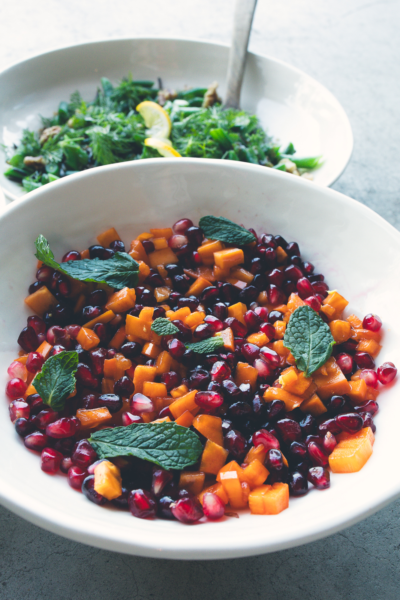 Pomegranate Persimmon Salad with Ginger