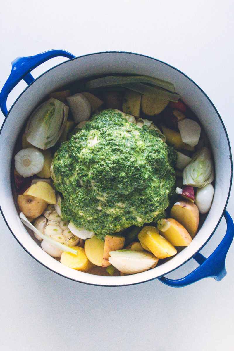 Roasted Cauliflower with Cilantro-Tahini