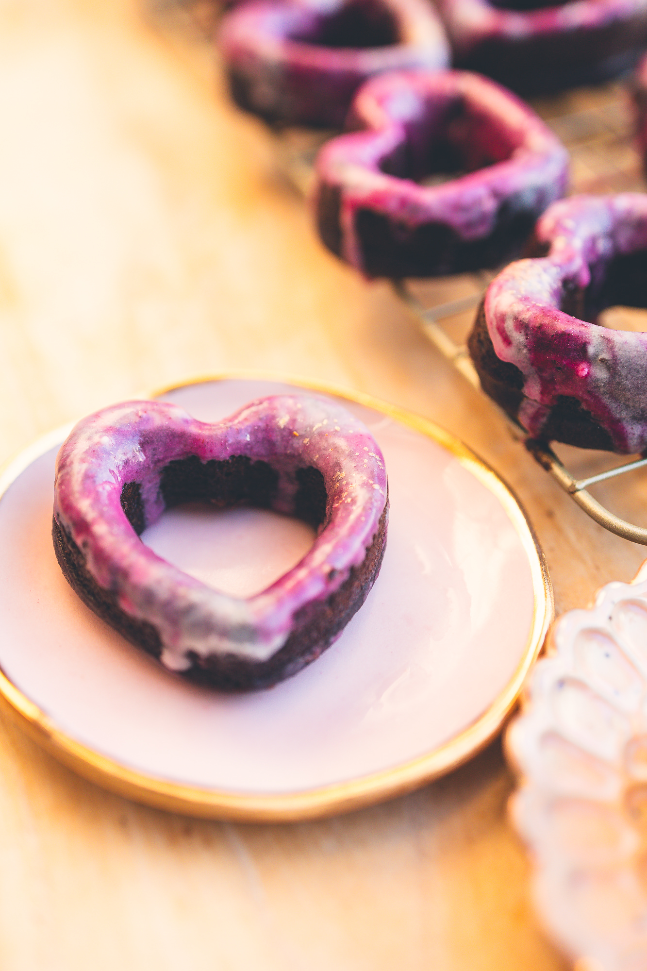 Vegan German Chocolate Donuts with Galaxy Glaze