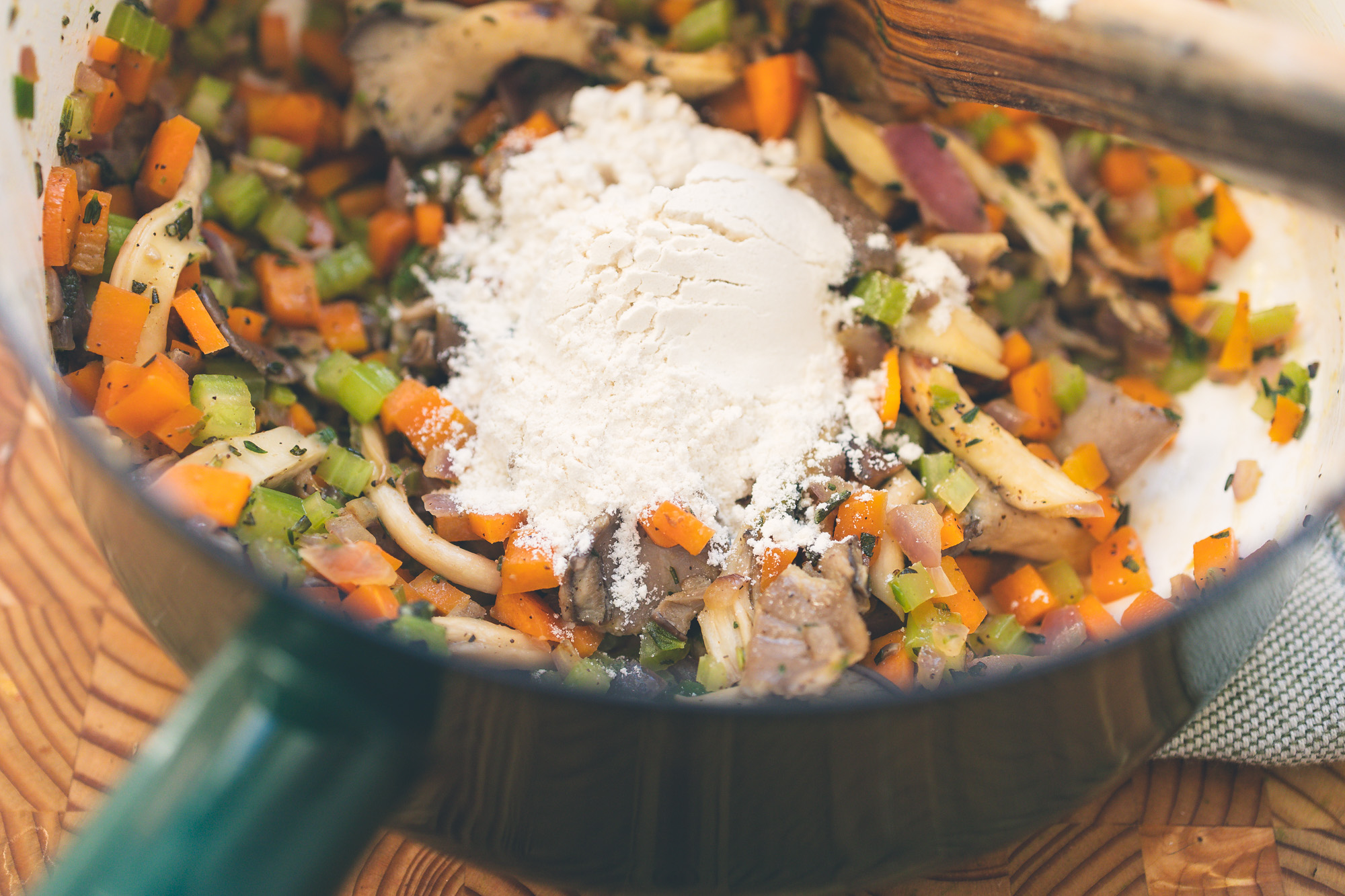 Vegan Pot Pie with Oyster Mushrooms