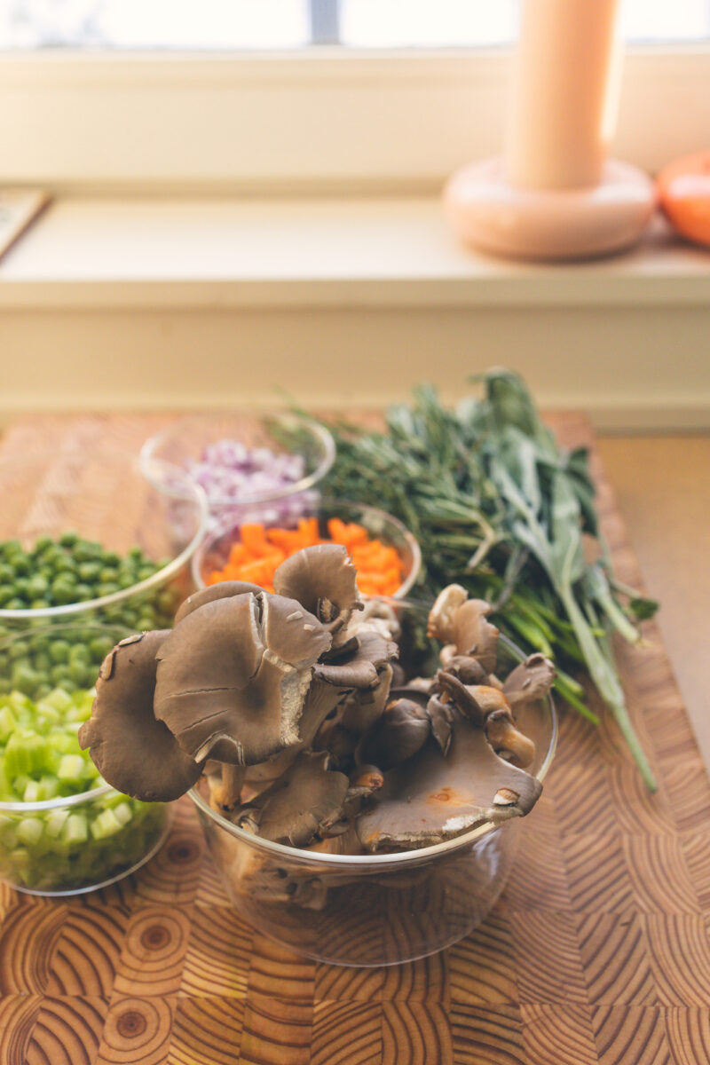 Vegan Pot Pie with Oyster Mushrooms