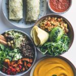 One sheet pan, four meals spread with the golden soup